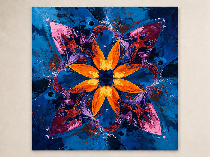 Midnight Bloom Abstract Printed Wall Art